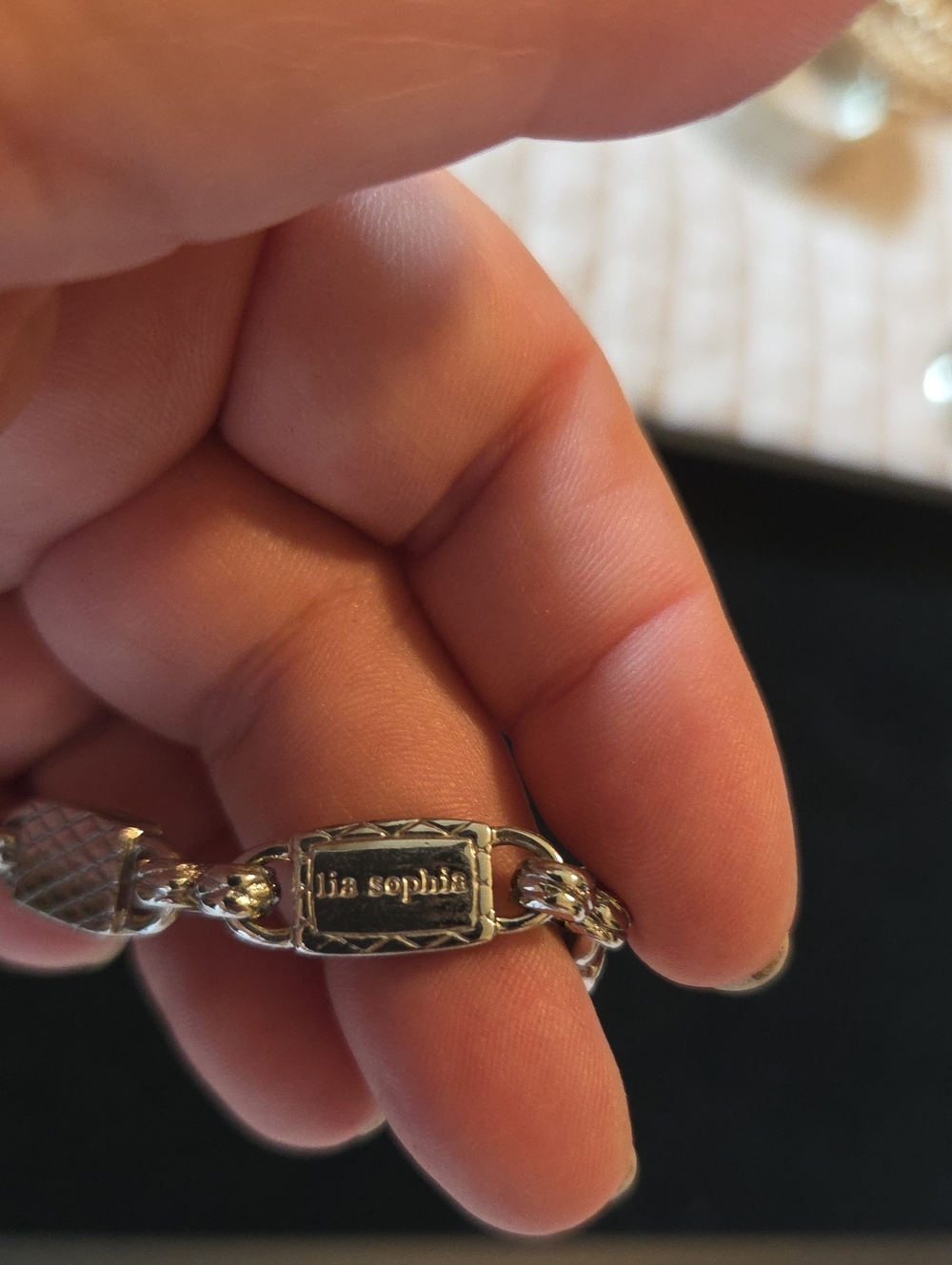 Lia Sophia Silver Tone Bracelet with Blue Gemstones - Picture 5 of 6